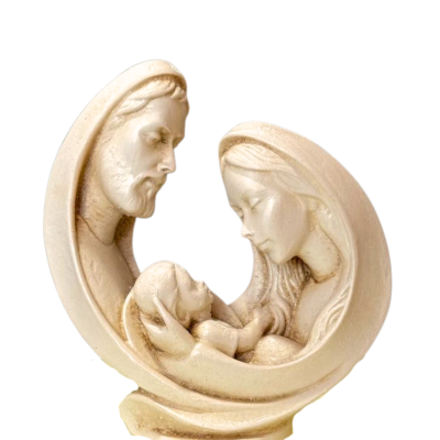 MINI WHITE OVAL HOLY FAMILY
