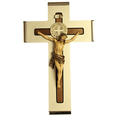 SILVER TONE OPENWORK CRUCIFIX